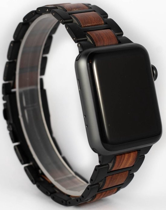 Houten apple watch bandje | Roodhout | 42/44mm | bol.com