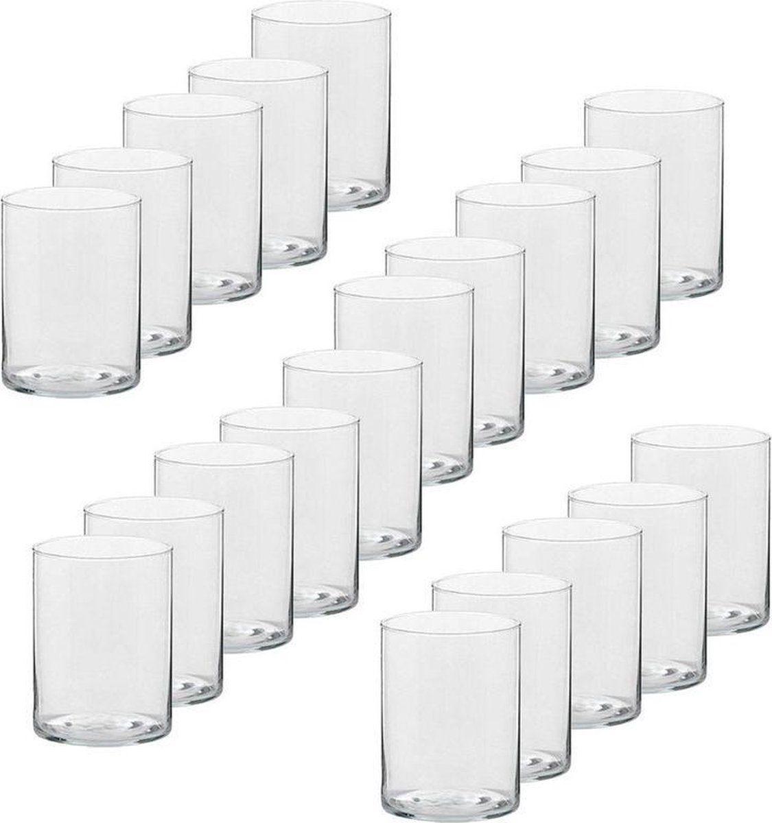 Trend Candles Theelichthouder - 20x - transparant - glas - hoog model - 5,5 x 6,5 cm - Glazen kaarsenhouders - Woondecoraties