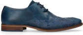 Sacha - Heren - Blauwe veterschoenen met embroidery - Maat 41