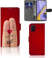 Geschikt voor Samsung Galaxy A51 Wallet Case met Pasjes Liefde