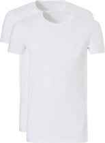 Ten Cate Basic T-shirt Wit Ronde Hals Slim Fit 2-Pack - M