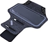 Ntech Sportarmband Fabric/Stof met Sleutelhouder voor Samsung Galaxy A10/M10/M20 - Zwart/Grijs
