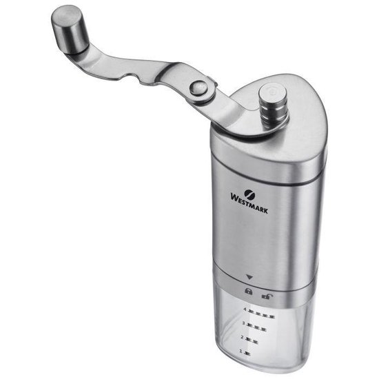 Milu Handkoffiemolen, handkoffiemolen met keramisch maalwerk, espressomolen met verstelbare maalgraad (plastic, zwart