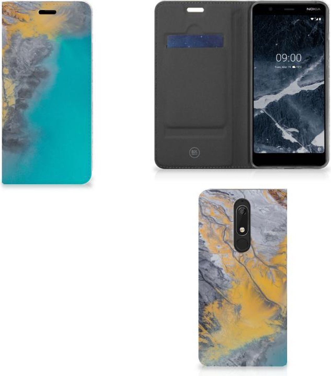 Nokia 5.1 (2018) Standcase Marble Blue Gold