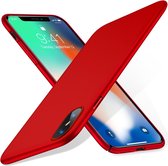 Ultra thin case geschikt voor Apple iPhone X / Xs + gratis glazen Screenprotector - rood