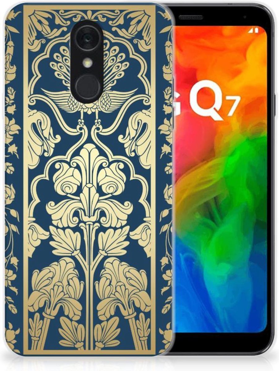 LG Q7 TPU Case Beige Flowers