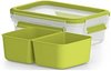 emsa Snackbox CLIP & GO, 0,55 Liter, transparant / groen