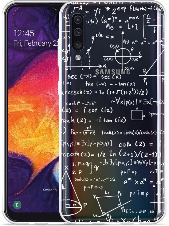 Galaxy A50 Hoesje Wiskunde wit - Designed by Cazy
