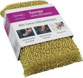 Schoonmaaksponsenset van Lurex 3 stuks zilver en goudkleuren