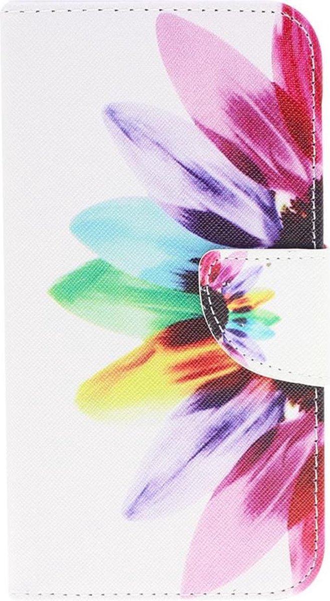 Shop4 - Xiaomi Mi Note 10 Hoesje - Wallet Case Gekleurde Bloem