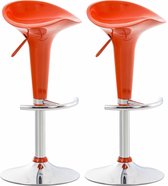 CLP Saddle Set van 2 barkrukken - Verstelbaar - Voetsteun - Kunststof - oranje