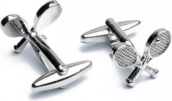Boutons De Manchette MasGemelos - Design Raquette Padel En Acier Rhodié