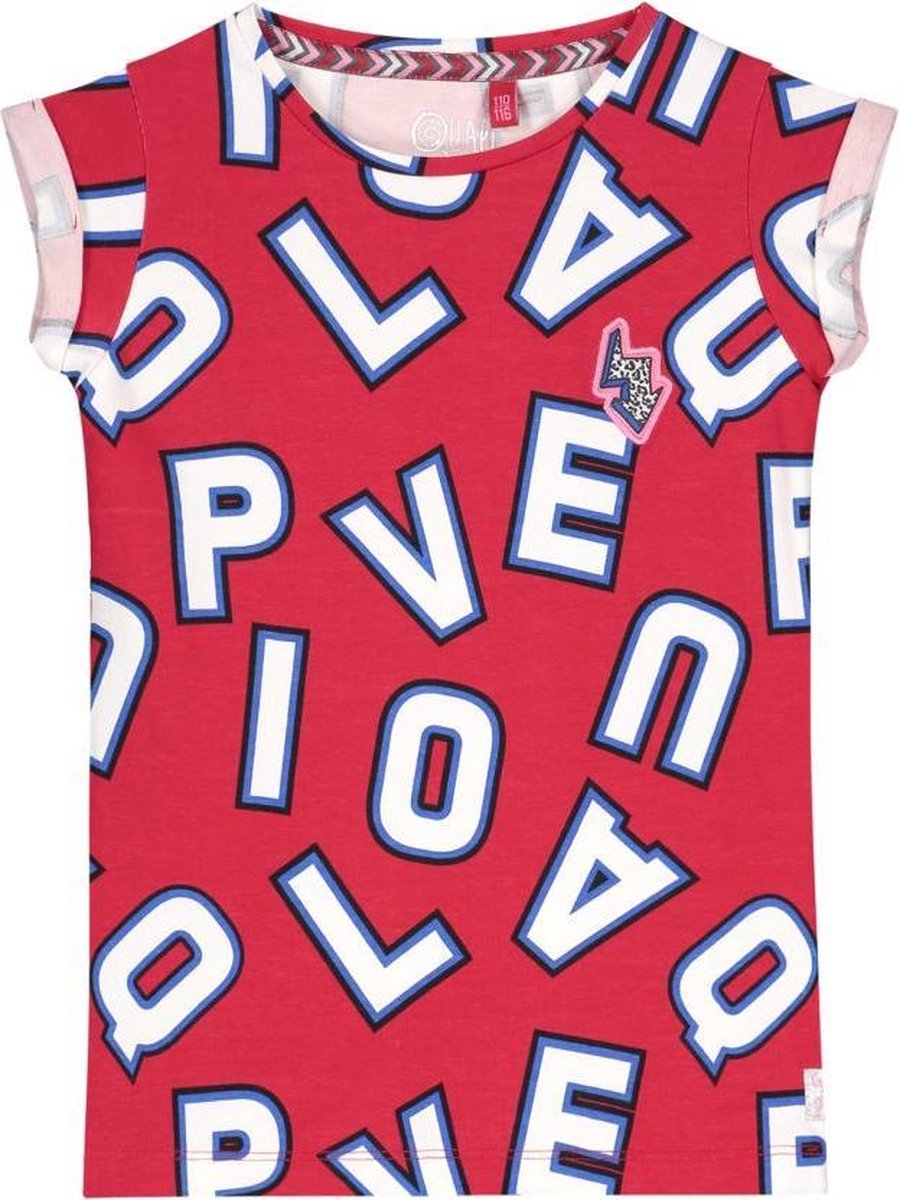 Quapi T-shirt Aisha cherry red letter - maat 110/116