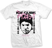 Ice Cube Heren Tshirt -M- Beanie Kanji Wit