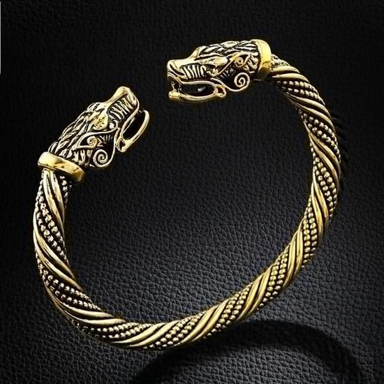 Mannenarmband manchet Wolf hoofd Viking armband sieraden mode-accessoires  (antieke... | bol.com