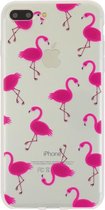 GadgetBay Transparante Roze flamingo hoesje iPhone 7 Plus 8 Plus case cover