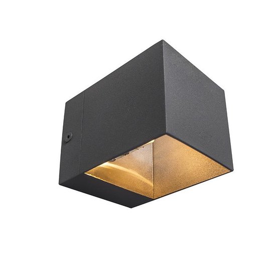 QAZQA transfer - Moderne Wandlamp Up Down voor binnen - 1 lichts - D 105 mm - Donkergrijs - Woonkamer | Slaapkamer | Keuken