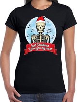 Fout kerstshirt / t-shirt zwart Last Christmas I gave you my heart voor dames - kerstkleding / christmas outfit S