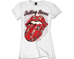 The Rolling Stones - Tattoo Flash Dames T-shirt - XL - Wit