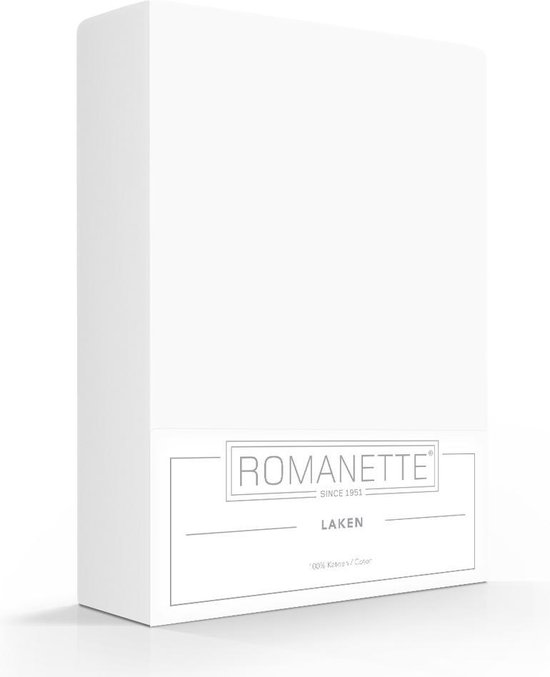 Draps en coton Romanette Blanc-240 x 260 cm