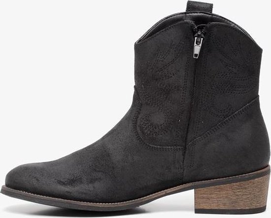 TwoDay leren dames western enkellaarsjes Zwart Maat 39 TwoDay leren dames western enkellaarsjes Zwart Maat 39