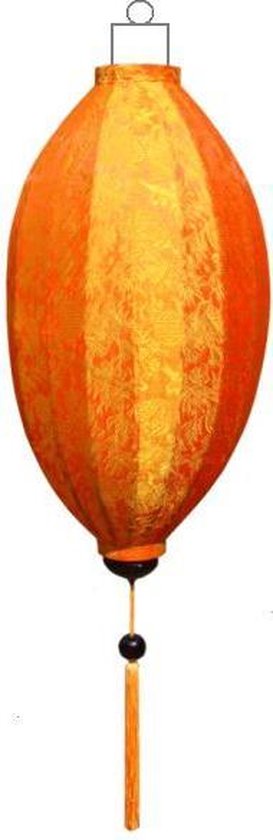 Oranje zijden lampion lamp mango - M-OR-62-S