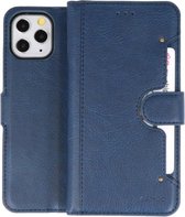 KAIYUE - Luxe Portemonnee Hoesje - Pasjeshouder Telefoonhoesje - Wallet Case - Geschikt voor iPhone 11 Pro Navy