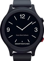 Noodoproep horloge- Zwarte kast / zwarte siliconen band