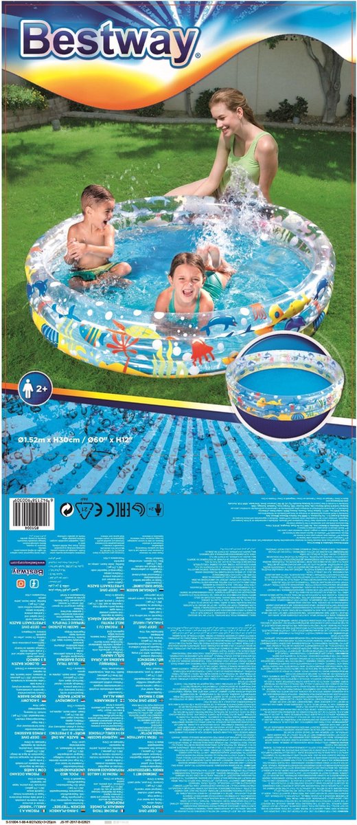Bestway Kinderzwembad Ocean Life 152 x 30 cm - Opblaasbaarzwembad — afbeelding 9