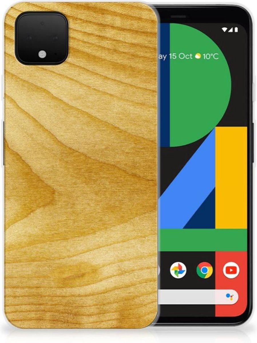 Google Pixel 4 XL Bumper Hoesje Licht Hout
