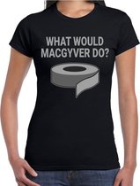 Mac Gyver duct tape t-shirt zwart voor dames S