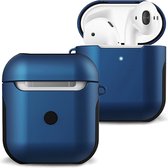 Case Geschikt voor AirPods Hoesje Hoes Hard Cover - Hoesje Geschikt voor Apple Airpods 1/2 Case - Donkerblauw