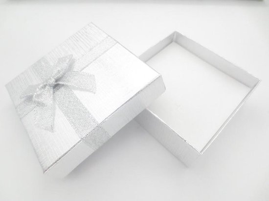 2x Boîtes à bijoux en argent avec nœud 9 cm - Boîtes cadeaux / boîtes à bijoux