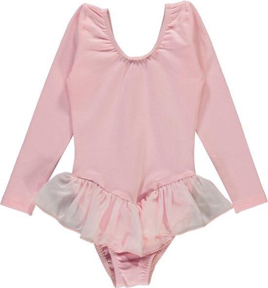 FONLAM Balletjurk Dansjurk voor Meisje Katoen Balletpakje Dans Turnpakje Lange Mouwen Ballet Tutu Meisje (7-8 jaar, Zwart
