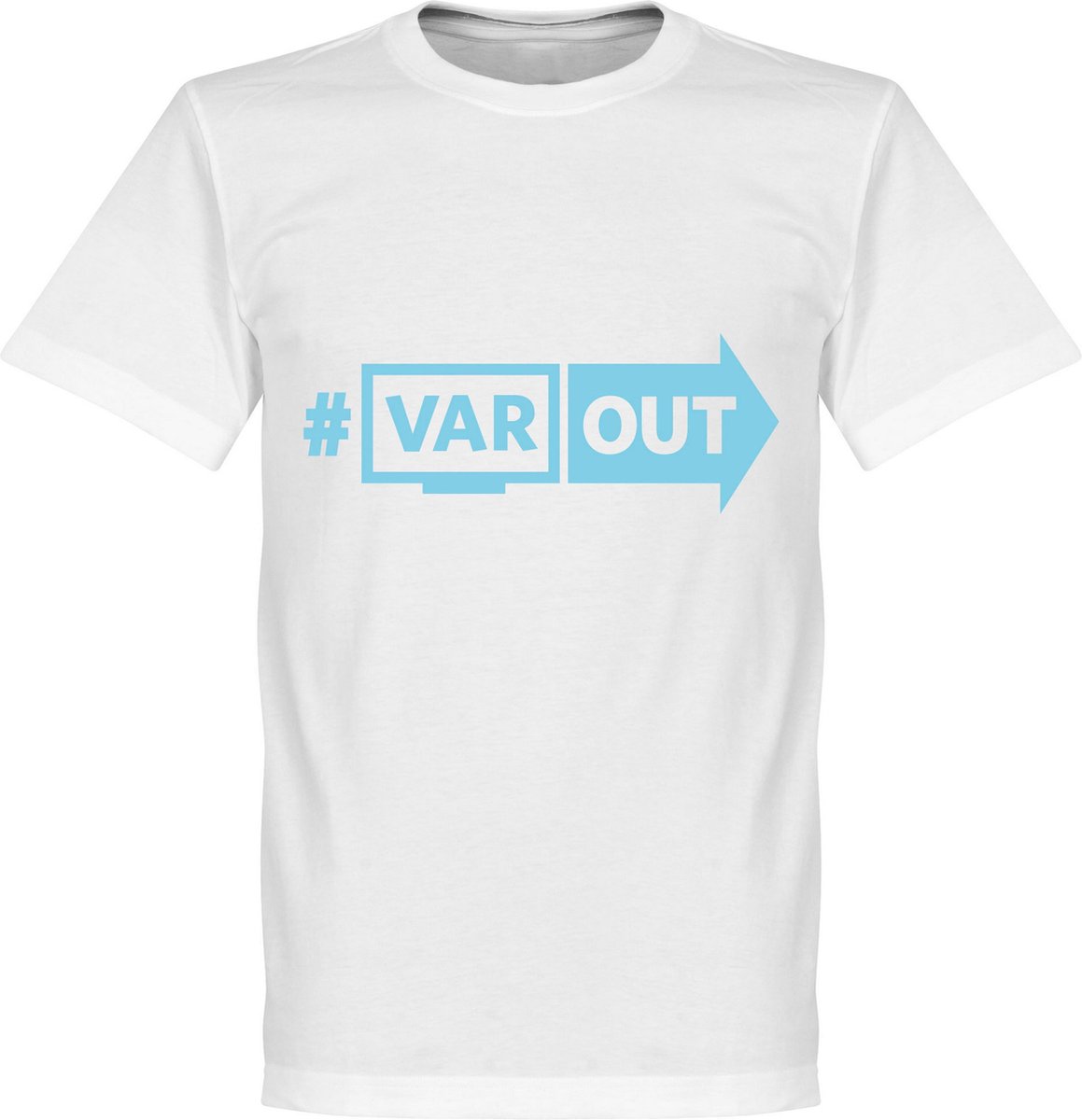 VARout T-Shirt - Wit/ Lichtlblauw - 5XL