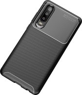 Huawei P30 Hoesje - Mobigear - Racing Serie - TPU Backcover - Zwart - Hoesje Geschikt Voor Huawei P30