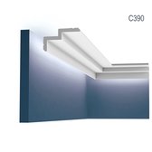 Kroonlijst Orac Decor C390 MODERN STEPS Indirecte verlichting Sierlijst modern design wit 2m