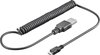 USB Micro B naar USB-A spiraalkabel - USB2.0 - tot 1A / zwart - 1 meter