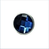 Purplebox - Click Button Drukknoop- 18 mm-facet- donker blauw