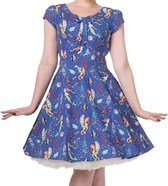 Dancing Days Flare jurk -XS- MADE OF WONDER Blauw/Wit