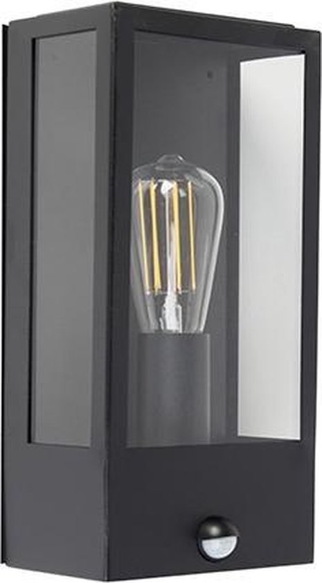QAZQA rotterdam - Moderne Wandlamp met Bewegingsmelder | Bewegingssensor | sensor voor buiten - 1 lichts - D 110 mm - Zwart - Buitenverlichting - QAZQA