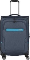 Travelite Madeira 4 Wiel Trolley M Expandable Navy/Turquoise