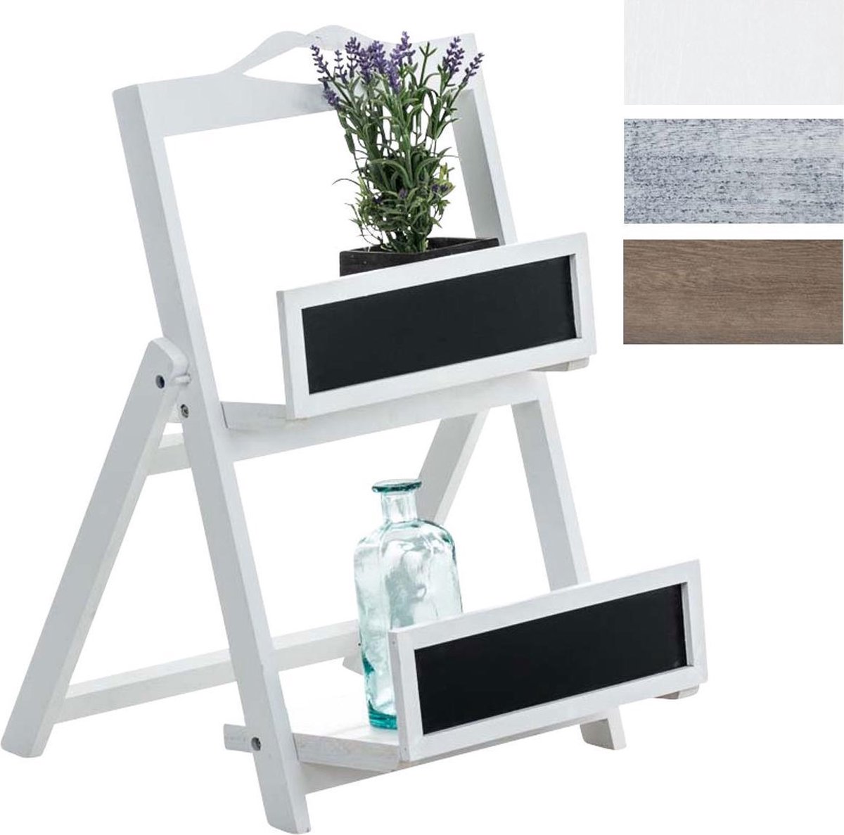COSTWAY Ladderrek met 4 niveaus, boekenkast met X
