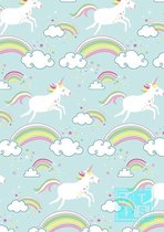 Cadeaupapier Unicorn - Eenhoorn K601741- Breedte 70 cm - m lang - Breedte 70  cm - K601741-70