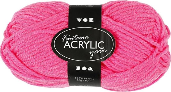 Fantasia acrylgaren, neon oranje, L: 35 m, Maxi, 50 gr