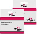 2x Go4inkt compatible met Dymo D1: 45017 12mm Zwart-Rood lettertape cassette