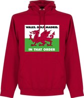 Wales, Golf, Madrid, In That Order Hoodie - Rood - L