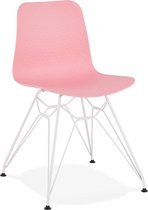 Eetkamerstoel Zoey Roze/Wit