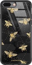 iPhone 8 Plus/7 Plus hoesje glass - Bee yourself | Apple iPhone 8 Plus case | Hardcase backcover zwart
