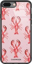 iPhone 8 Plus/7 Plus hoesje glass - Lobster all the way | Apple iPhone 8 Plus case | Hardcase backcover zwart
